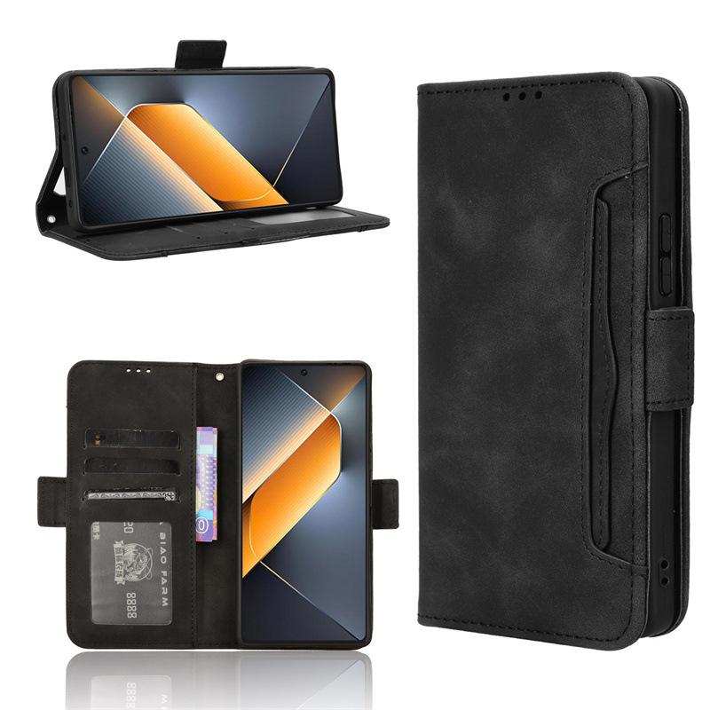 Кожаный чехол Tecno Pova 6 Pro 5G с отделениями для карт и откидной крышкой