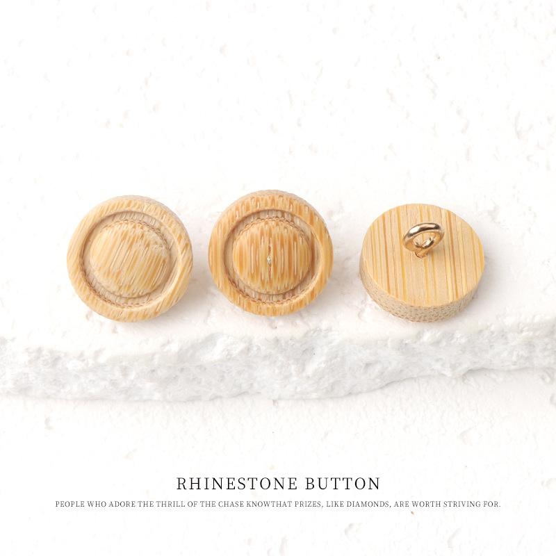 5pcs Primary Color Bread Natural Bamboo Buttons Cotton And Linen Literary Shirt Buttons Retro Sweater Cardigan Cheongsam Hanfu Buttons