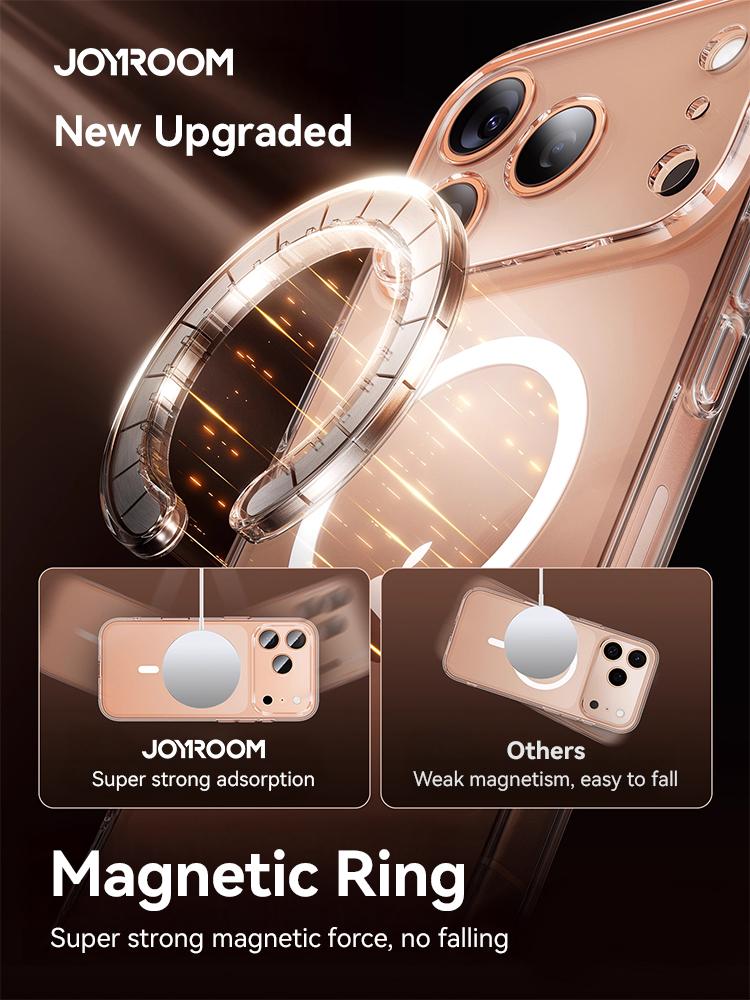 Joyroom Magnetic Case For 17 Pro Max Case Anti Yellow Transparent Cover For 17 Pro Max Wireless Charger Thin Cover