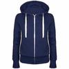 Spring Autumn Casual Fleece Zipped Hoodie Coat Women Fashion Drawstring Sporty Hooded Coats Jackets Ladies Simple Sweatshirt Plus Size