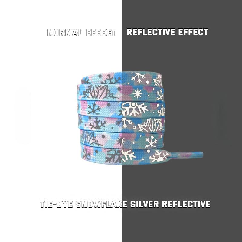 Colorful Reflective Gilding ShoeLaces Cashew Flower Shoelaces for Sneakers Hand-painted Sports Casual Basketball Tennis Shoelace