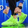 Fashion Green Mens Athletic Shoes Running Sneakers Breathable Mesh Comfortable Walking Shoe Non Slip Sports Shoes for Women Gym Training