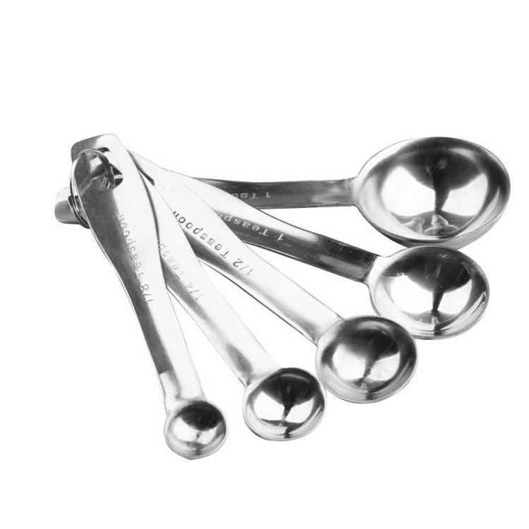 Chic Five Piece Stainless Steel Measuring Spoon Set Perfect For Baking Coffee And Gift Giving