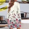 Women's Fashion Floral Print V-Neck Long Sleeve  Dress