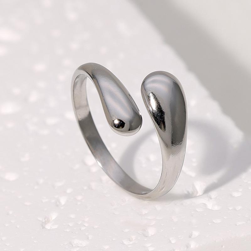 Винтажное женское кольцо в форме капли воды, панк-готический дизайн с регулируемым открытием, персонализированный ювелирный аксессуар в подарок.