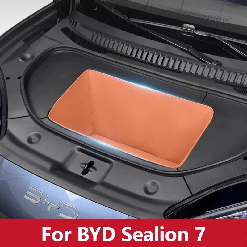 Для BYD Sealion 7 2025 Передний запасной ящик Передняя крышка Коврик для хранения Нижний коврик багажника Специальные царапиноустойчивые автомобильные аксессуары для модификации