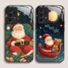 Чехол из закаленного стекла с рисунком Санта-Клауса на Рождество для Samsung Galaxy S25 Ultra S24 S23 Plus S22 S21 S20 FE A56