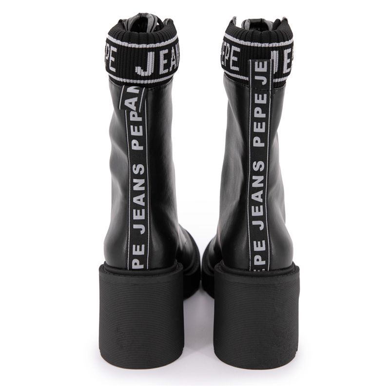 Черные ботильоны с логотипом Boss Женский PEPE JEANS