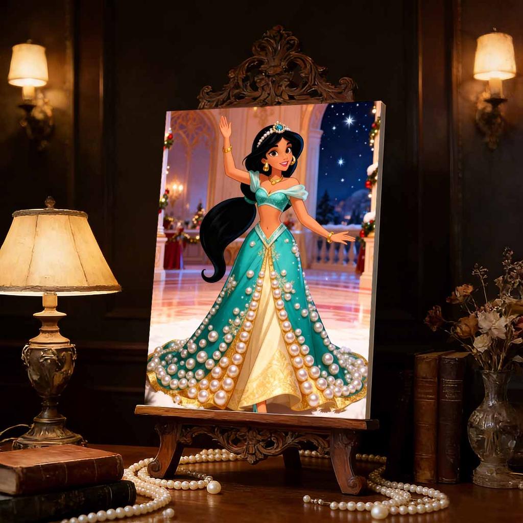 Disney Аладдин Жасмин Принцесса с Жемчугом Декорированный Набор 5D Искусственный Жемчуг Пазл Вышитый Домашний Декоративный Ручной Работы Подарок