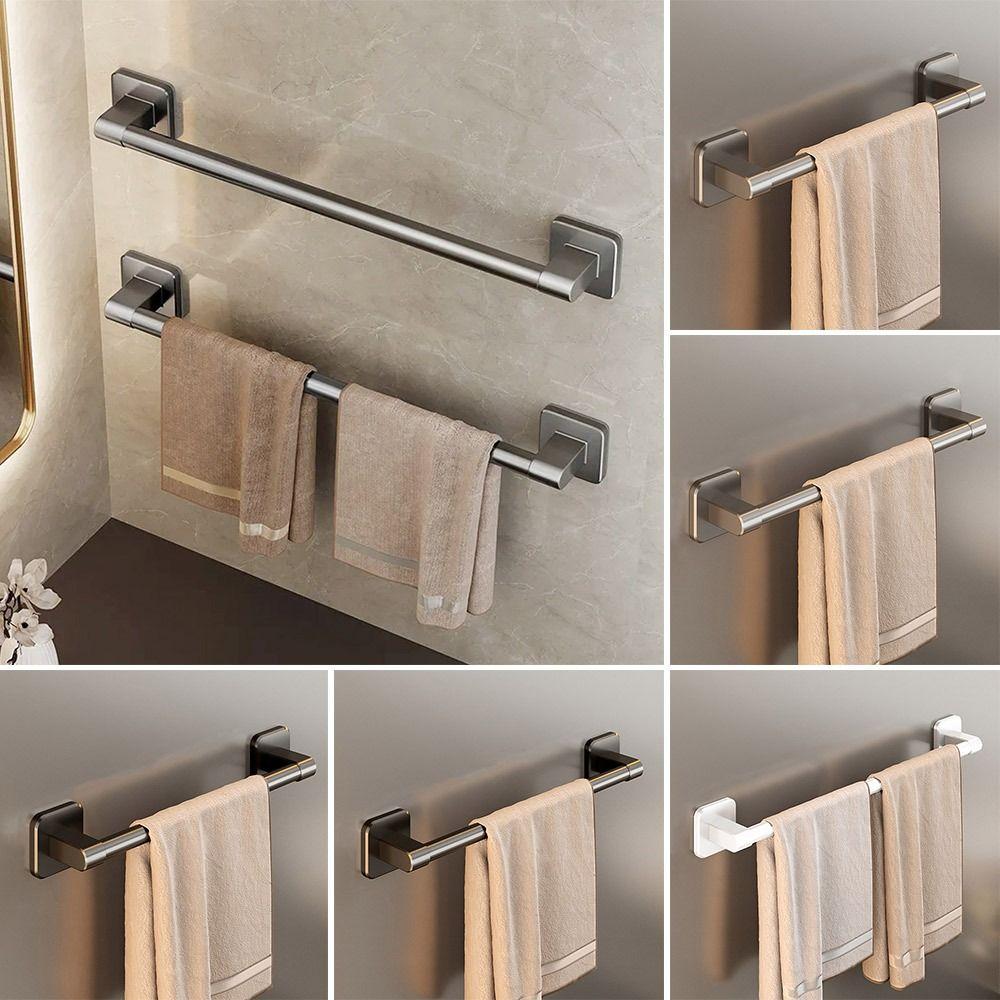 Self-adhesive Towel Holder Aluminum Alloy Bathroom Shelves New Towel Bar Household