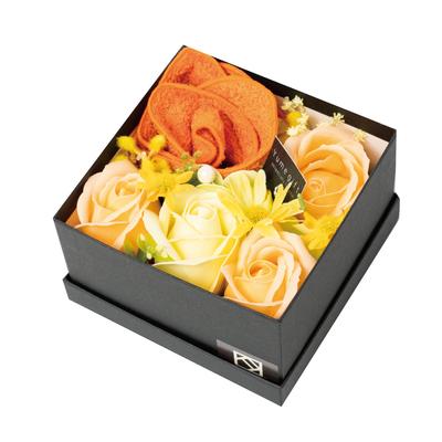 Yume Gift Сеншу Полотенце Цветочный Аромат Коробка Мыльные Цветы, Выбор Цвета (Оранжевый, Маленький)