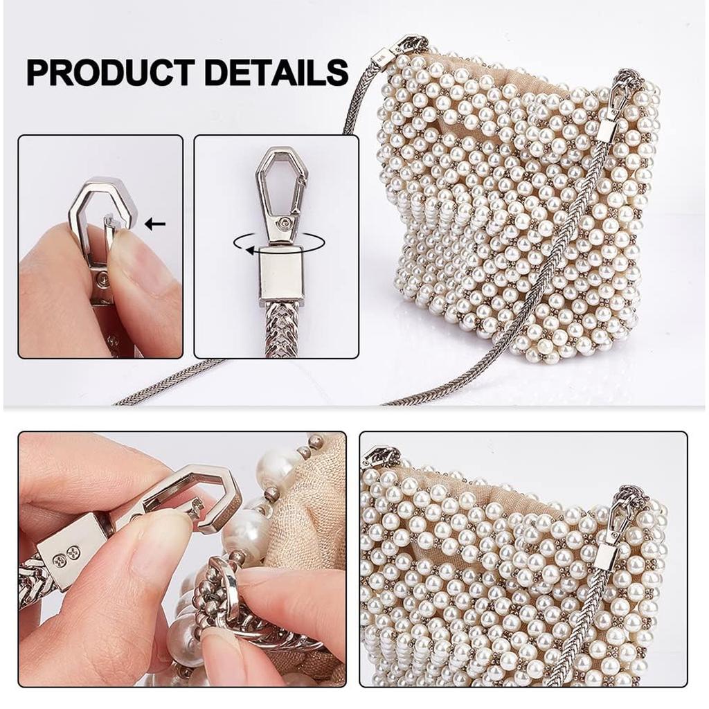 Snake Bone Chain Bag Iron Flat Bag Purse Chain Strap Accessories Shoulder Cross Body Handbag Strap Replacement DIY Purse Making