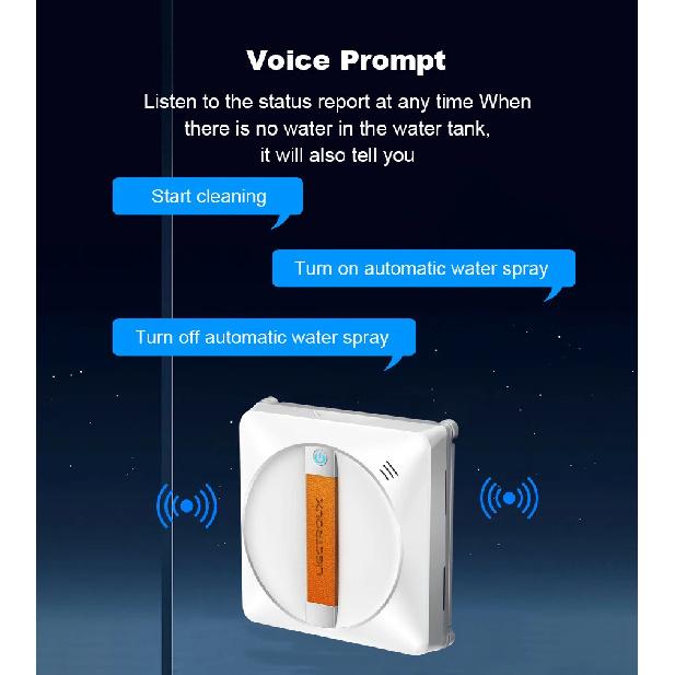 Liectroux YW710 Robot Window Cleaner Laser Sensor,Double Water Spray,Strong Vacuum,Home Wall Glass Cleaning Robot,App Control