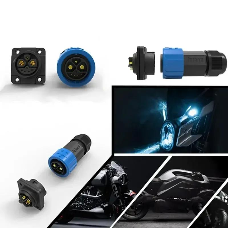 50A 2+1+5 Lithium Battery Connector Waterproof IP67 M23 Male Female Plug Socket New Energy Electric Bicycle Charging Port Cable