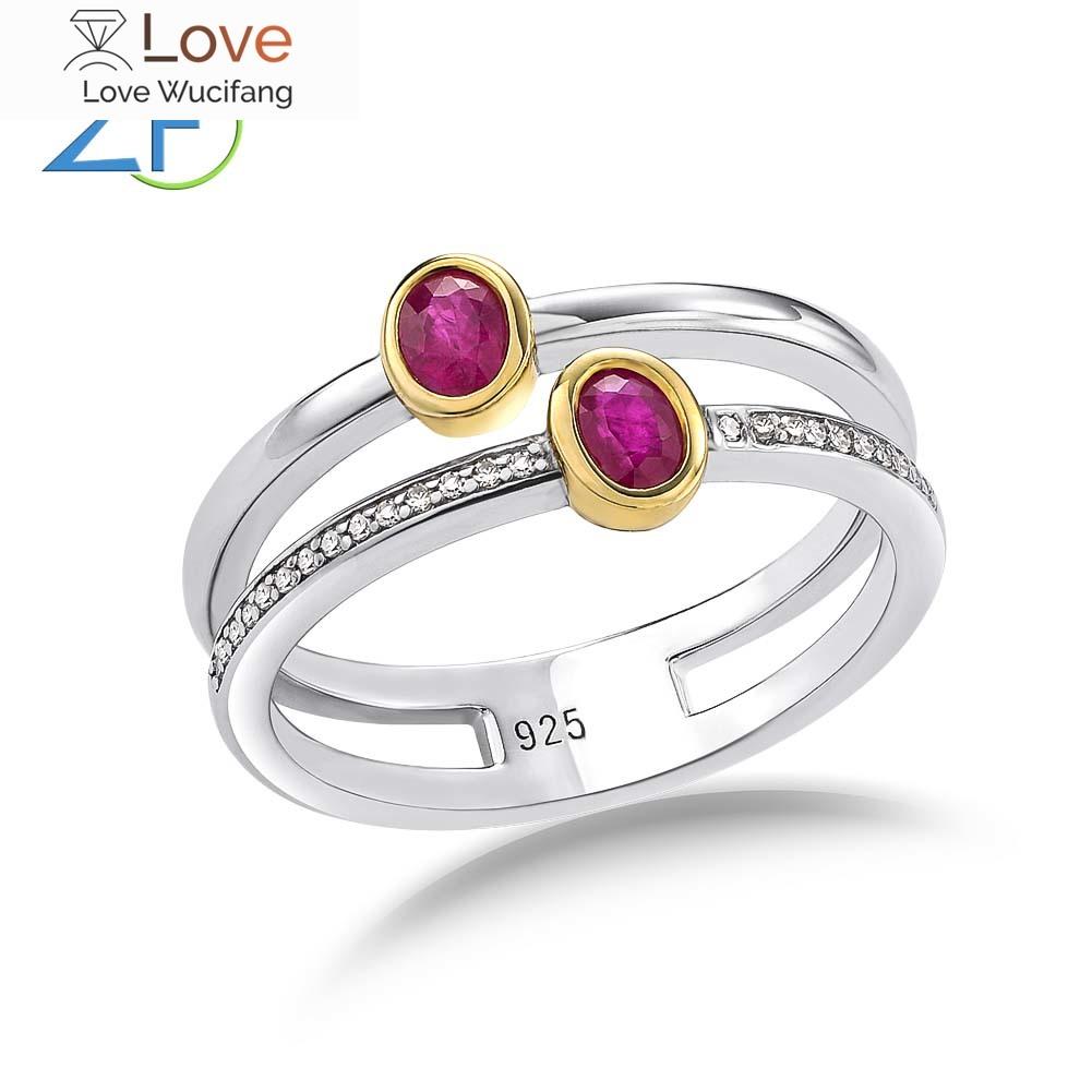 GZ ZONGFA Оригинальные кольца из стерлингового серебра 925 пробы для женщин с натуральным рубином и бриллиантами 0,5 карата, драгоценные камни, 10-каратное золото, роскошные свадебные украшения