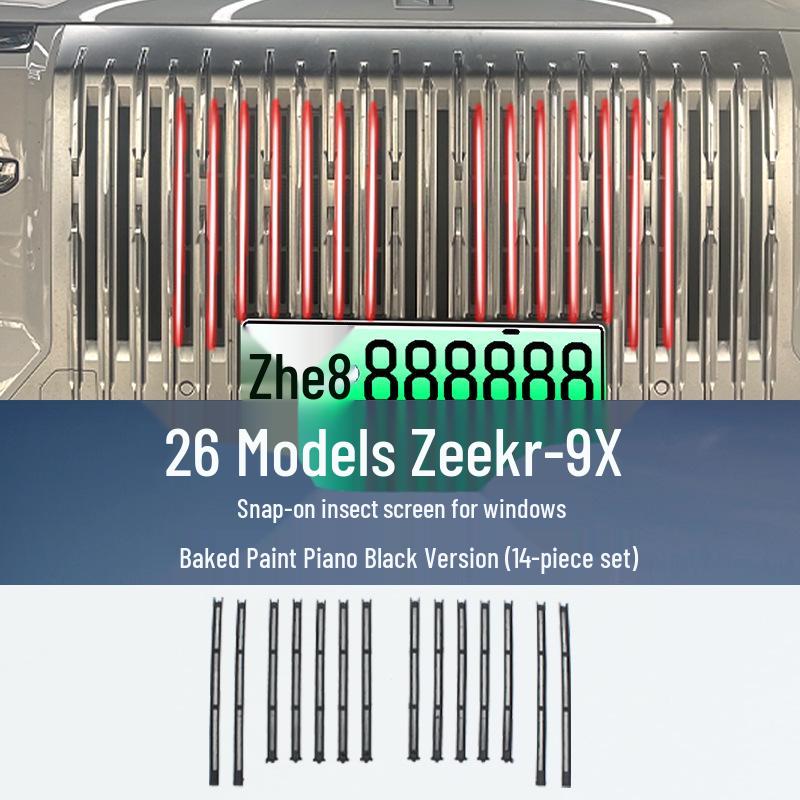 Compatible with 26 Zeekr 9X models: Snap-On Anti-Insect Net Grille Cover for Mosquito and Catkin Protection.