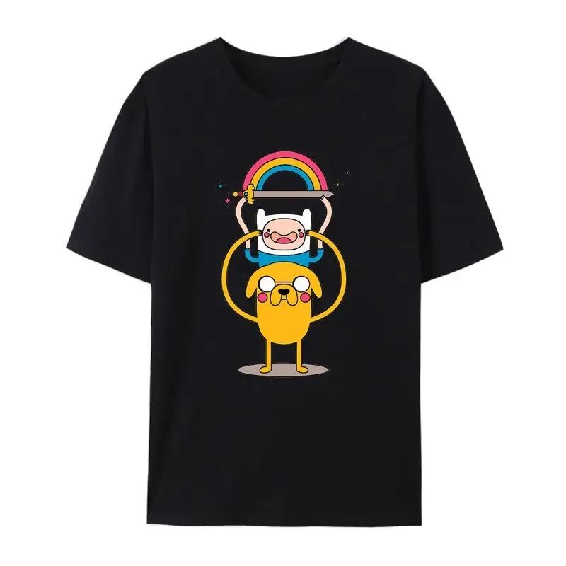 Camisetas con estampado de dibujos animados de Adventure Time hombres moda Harajuku, cómics creativos, camisetas geniales