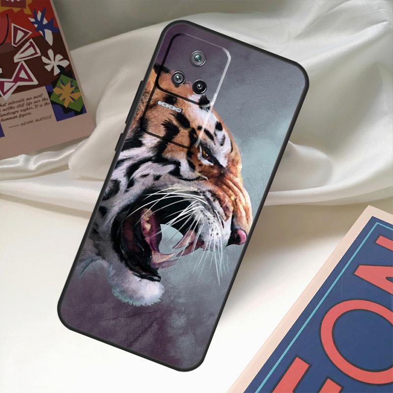 Ferocious Tiger Animal Case For POCO X6 Pro X3 X5 F3 F5 M5s M6 Pro Xiaomi 14 Ultra 11T 12T 13T Pro 12 13 Lite Cover