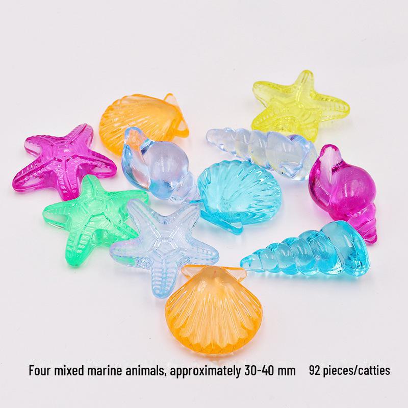Kids' Gemstone Treasure Shell: Acrylic Diamond and Conch Archaeological Toy.