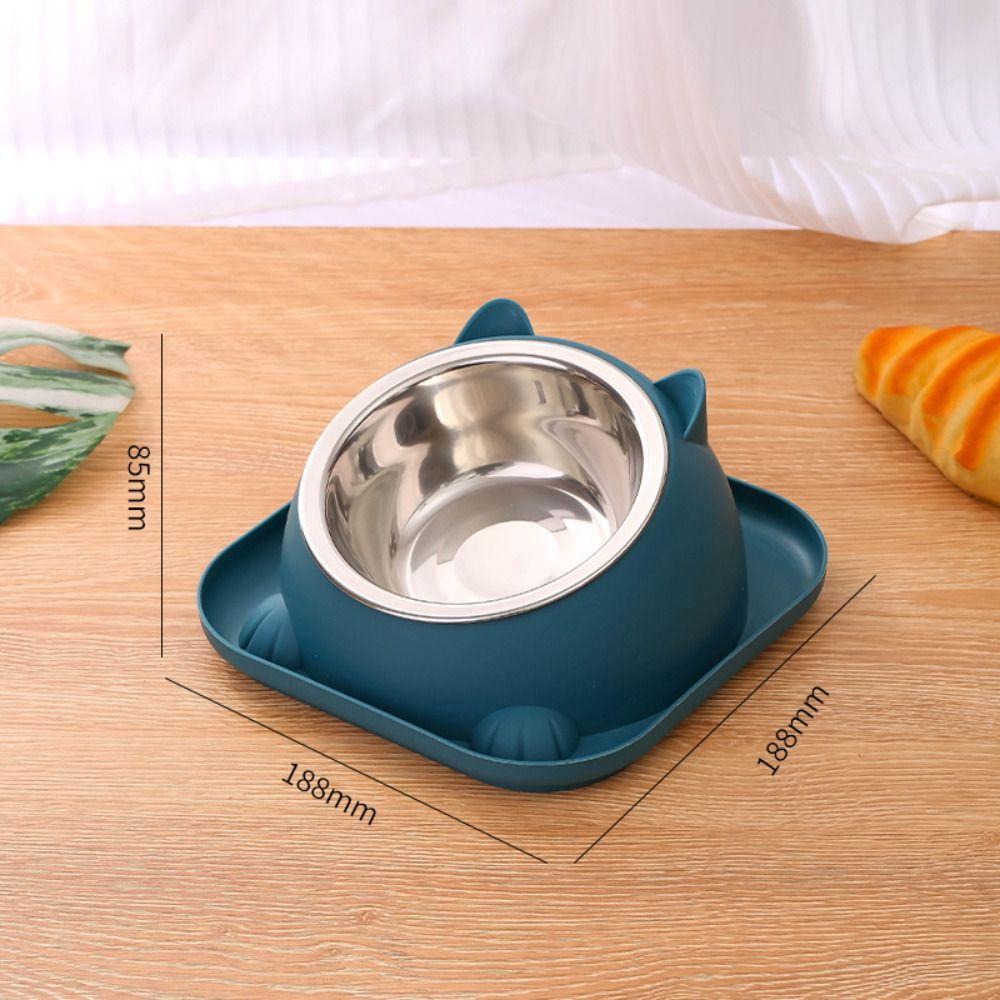 Stainless Steel Cat Bowl Anti Tipping Anti-Spill Cat Feeder with Non-Slip Pad Multi-use Pet Feeding Basin Puppy Kitten