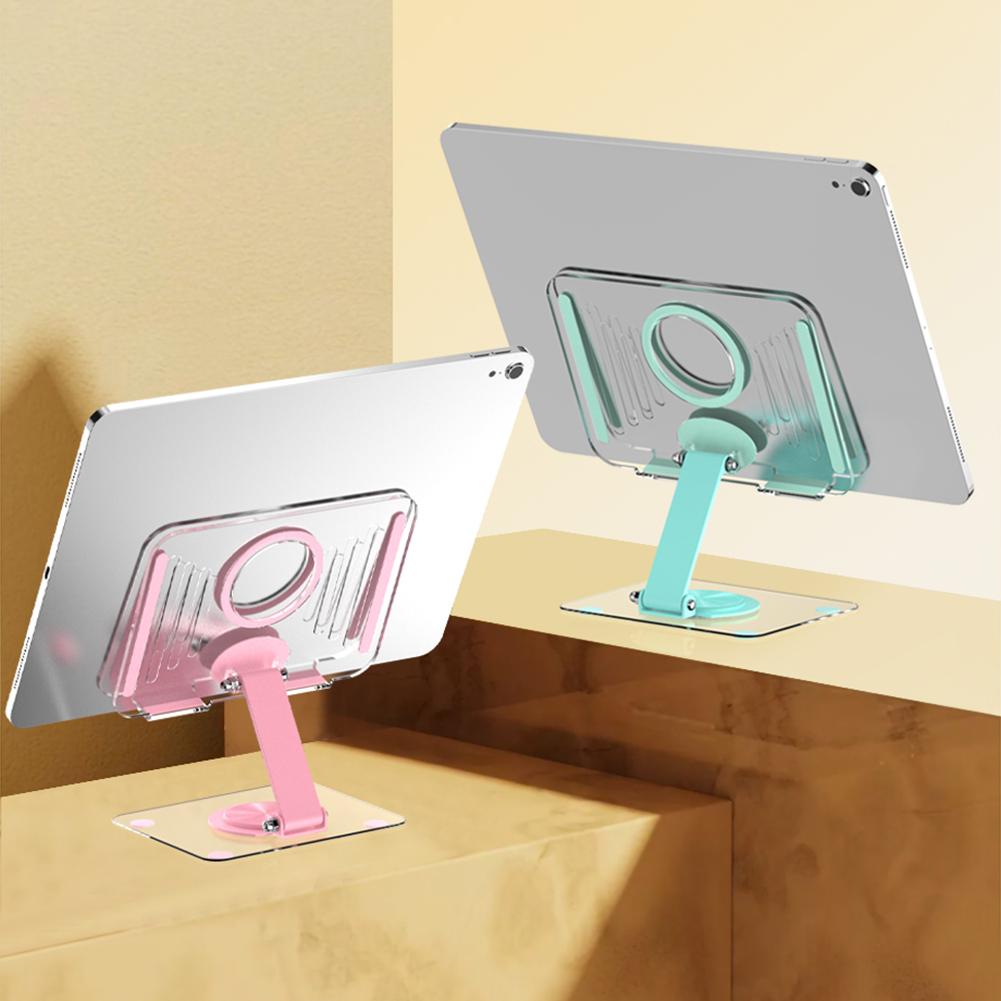 Акриловая подставка-держатель для планшета с вращающимся на 360° основанием Прозрачный держатель для планшета Регулируемый для iPad Pro 11 12.9 дюймов/iPad 10.9 дюймов