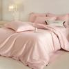 Pure cotton abraded simple embroidery cotton solid color autumn and winter thickened bedding quilt cover four-piece retail