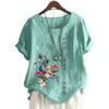 Women's Casual Short Sleeve Top with Round Neck and 11 Vibrant Floral Prints