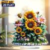 1 Piece, 2D, Flat Acrylic, Bohemian, Sunflower, Dining Table Decoration, Living Room and Office, Artwork Decoration