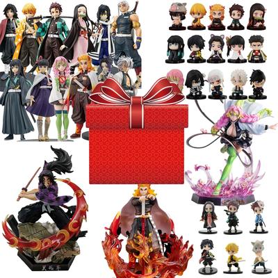 Клинок, рассекающий демонов Kimetsu No Yaiba Аниме Фигурка Набор Mystery Box Случайные Стилі Коллекционные Слепые Фигурки Действия Подарок Фанаты 12 для Позируемые Сочлененные Масштаб