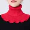 Woolen Knitted Scarf with Fake Collar Women Small Shawl Autumn Winter Pullover Warm Neck Protection Shoulder Lap Sweater Collar