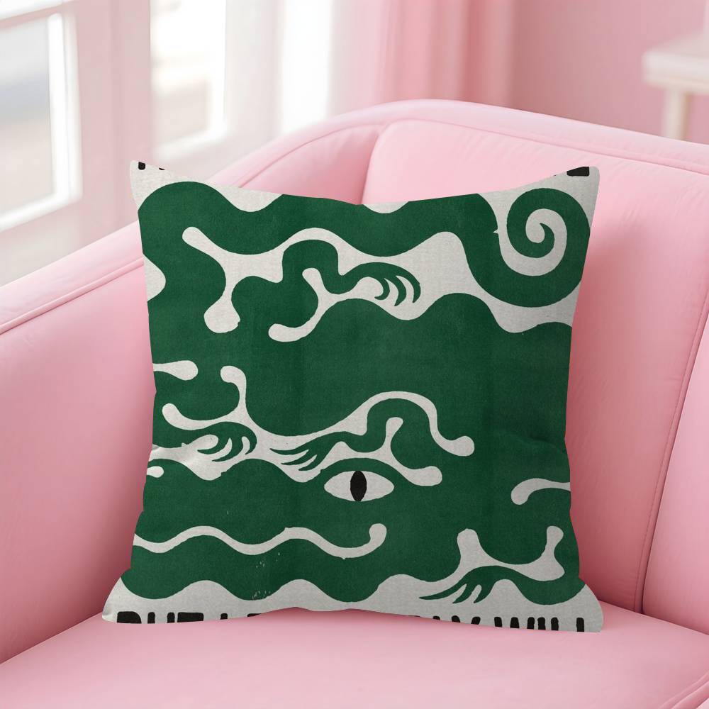 Art Alex Khabbazi Japanese Cushion Cover Inches Farmhouse Decor Home Throw Pillow Covers for Couch Decorations