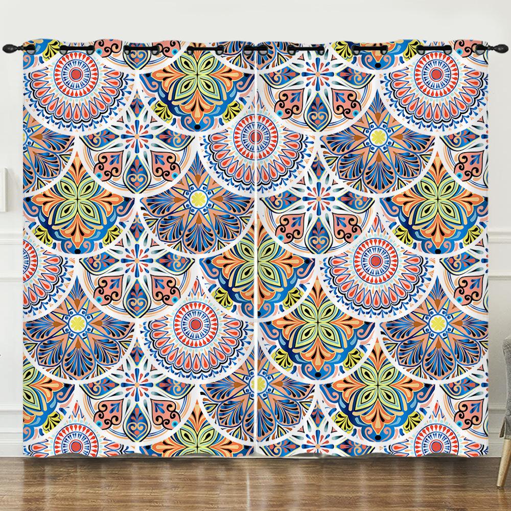 Шторы Богемные шторы Цифровая печать Светонепроницаемые шторы Спальня Без пробивания