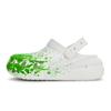Crush Clog 811 Manufacture Encourage Live Special Shoe Box Distressed Fluid Splash Ink Personality Unisex Same White Green