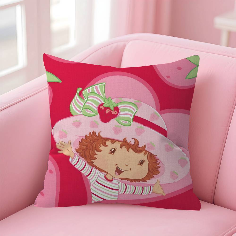 Cute Role Strawberry ShortcakeCartoon Cushion Cover Pillow Cover Decor Pillowcase Printed Cushion Case for Couch
