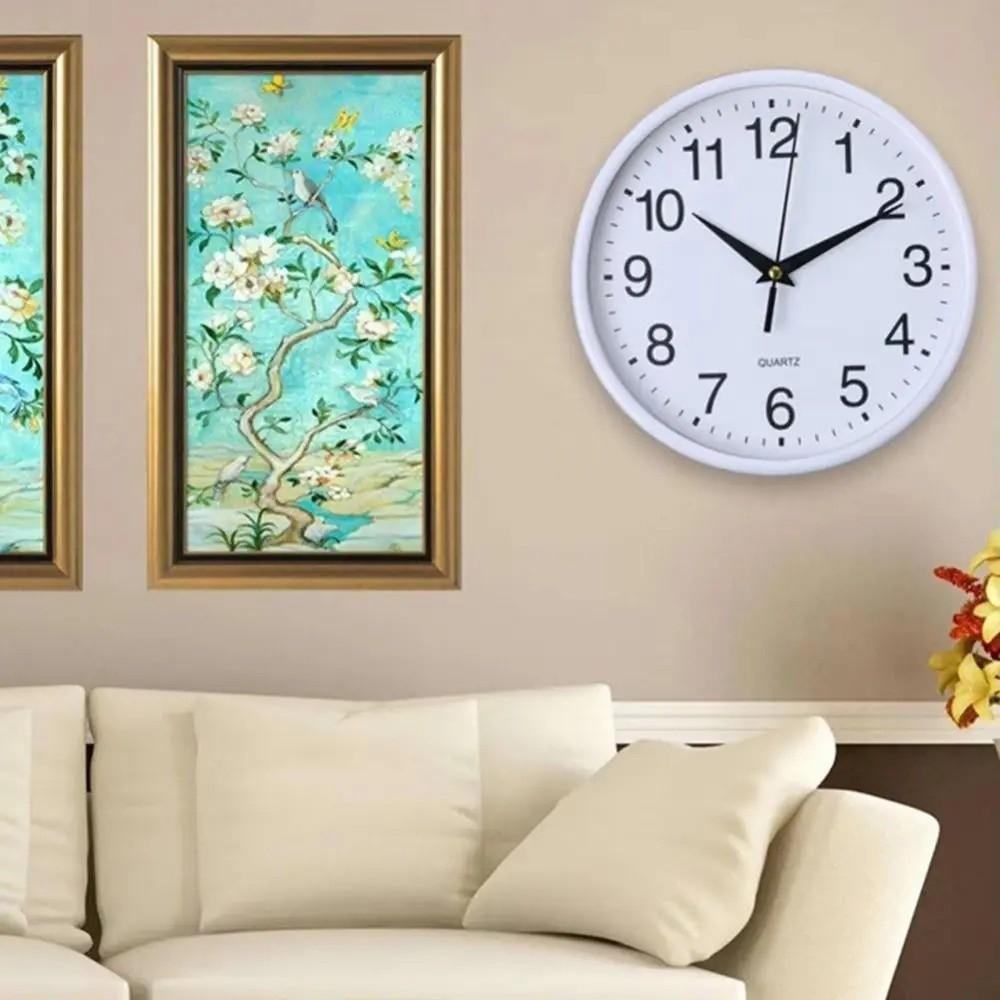 8 Inch Wall Mounted Clock Battery Operated Hanging Clock New Round Wall Clocks Living Room