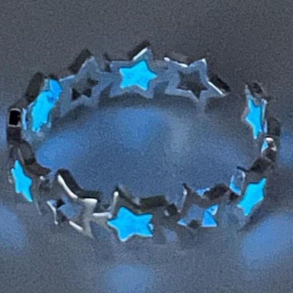 Open Luminous Star Ring Glow in Dark Light Adjustable Ring Exquisite Glowing Finger Ring Couples