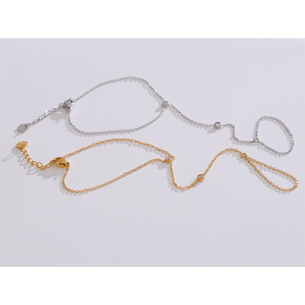 Yhpup Модный браслет-цепочка на тыльную сторону кисти с циркониевыми бусинами из нержавеющей стали, модный, шикарный, сексуальный, водонепроницаемый, оптовый, подарок