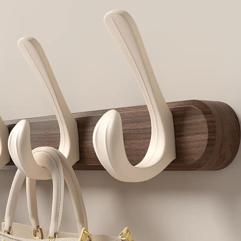 Крючки для подвешивания на стену из цельного дерева, вешалка для одежды в примерочной, прихожая, вешалка для шляп, крючки для полотенец, без перфорации