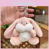 Sweet Rabbit Plush Keychain Colorful Cartoon Animal Stuffed Toy For Backpacks