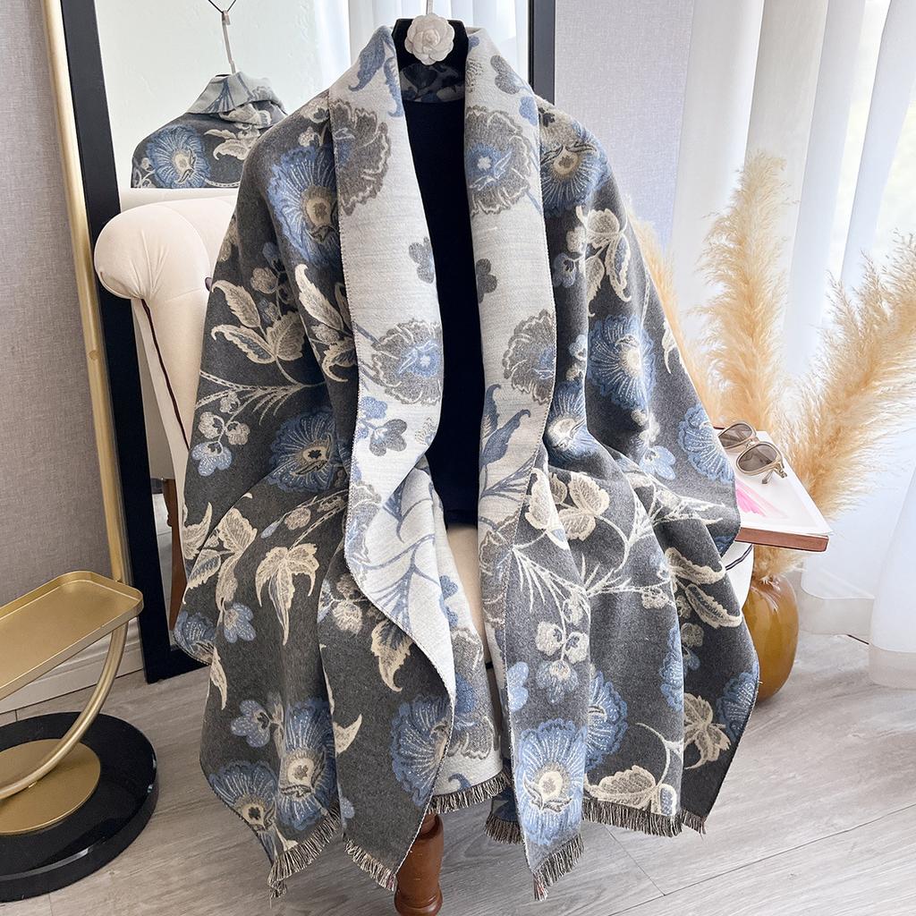 Dandelion Autumn And Winter Imitation Cashmere Scarf Women'S Winter Double-Sided Thickened Neck Protection Scarf Air Conditioner Cape