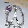 Роскошные квадратные кольца с кристаллами и фиолетовым цирконием для женщин, винтажное цветное обручальное кольцо, свадебные украшения, подарок на помолвку