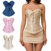 Топ-корсет на шнуровке Элегантный топ-бюстье с оборками на косточках Винтажный бюстье-корсет Женский