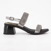 Women's Black Elysees Heeled Sandals with Rhinestones