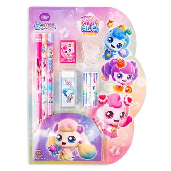 Catch Tiniping кисло-сладкий набор канцелярских товаров, случайная доставка, 4 комплекта, популярный персонаж в Корее