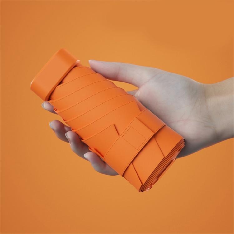 Small Rain and Sun Umbrella Pocket Size Rain Cover with Storage Box Foldable