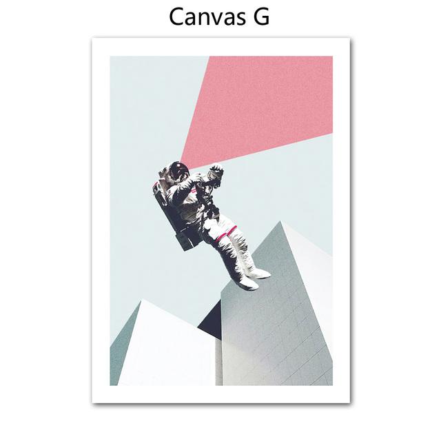 Абстрактный астронавт скандинавский воздушный шар кофе птицы пустынный дым плакат стены книги по искусству печать холст живопись Декор фотографии для гостиной