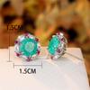 Cute Female Green Stone Snowflake Stud Earrings Color Zircon Stone Wedding Jewelry For Women