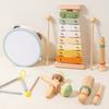 Wooden Orff Percussion Children's Vocal Enlightenment Sand Hammer Ringboard Hand-clapped Bell Knocking Instrument Educational Toy