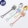 Креативная ложка из нержавеющей стали в форме лопаты, вилка, красочная посуда, длинная ручка, кофейная ложка, чайная ложка, перемешивающая ложка