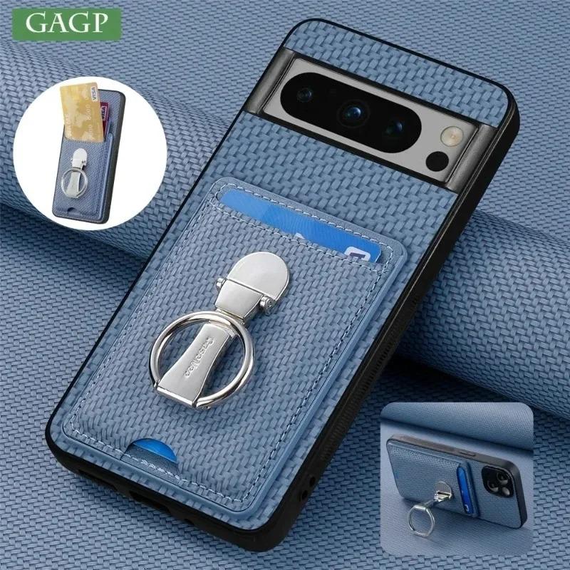 Для Google Pixel 9 Pro XL Магнитный чехол-подставка с кольцом для Google Pixel 8A 7 6 Pro Кожаный защитный чехол-кошелек с отделением для карт